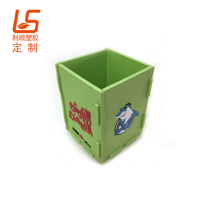 定制卡通图案笔筒 PVC软胶可拆卸笔筒