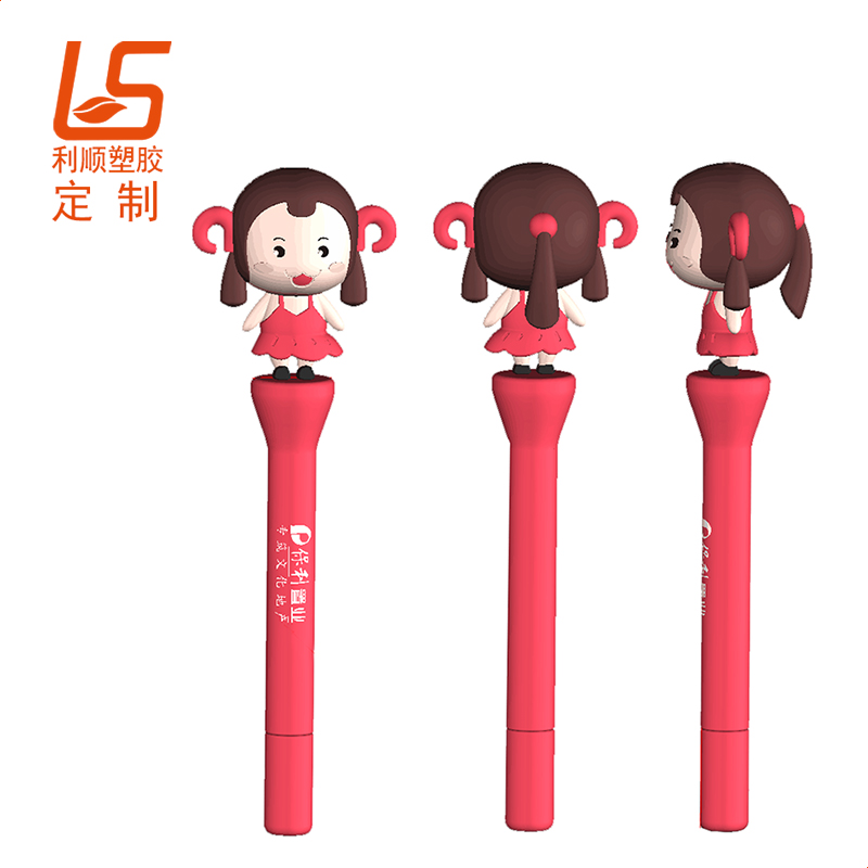定制PVC软胶中性笔 卡通立体公仔中性笔