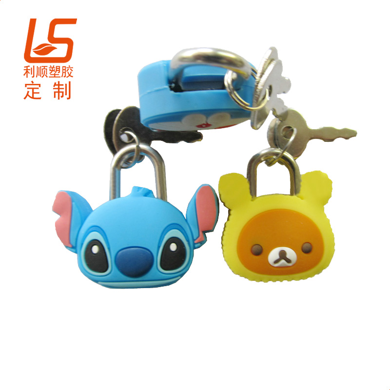 定制卡通PVC软胶挂锁 卡通公仔迷你挂锁