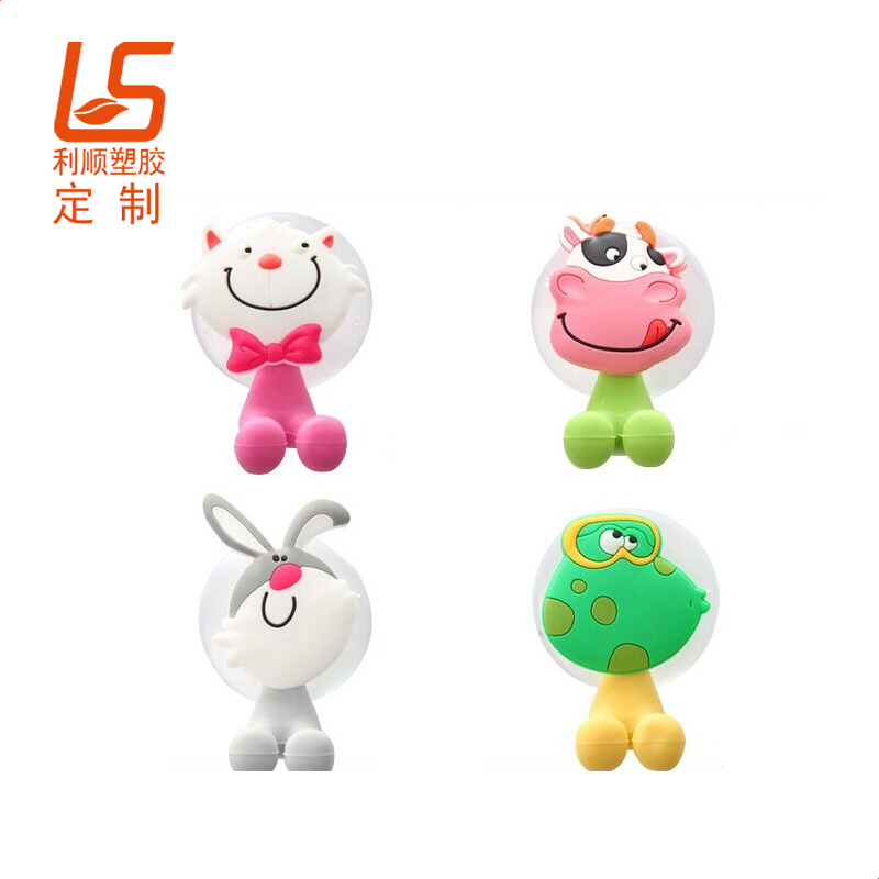 定制卡通公仔吸盘挂架 3M胶墙贴挂架