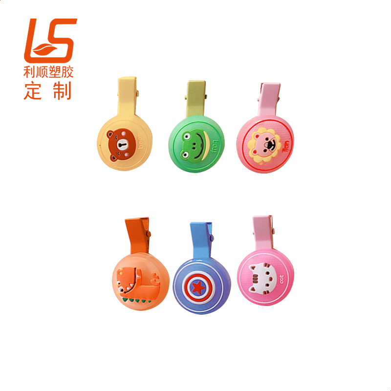 定制PVC软胶驱蚊发夹 滴胶驱蚊鸭嘴发夹