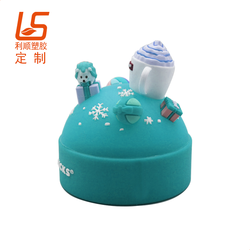定制保温瓶硅胶瓶盖 卡通硅胶立体公仔瓶盖