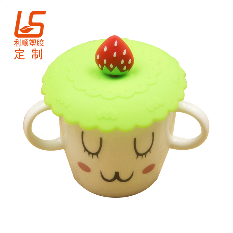 定制食品级硅胶杯盖 卡通立体杯盖