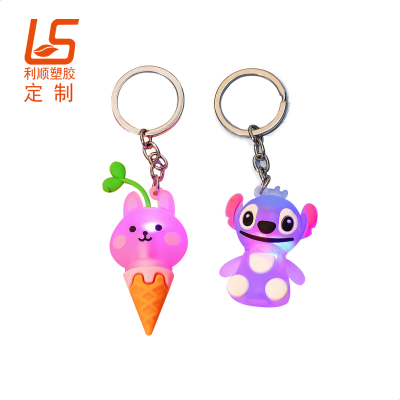 卡通硅胶公仔_LED闪灯钥匙扣